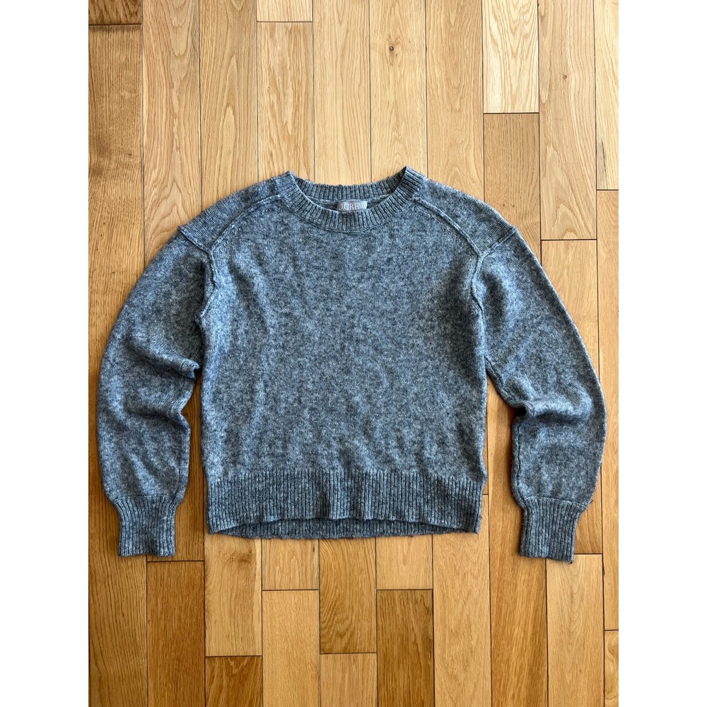 J. Crew Wool Blend Gray Knit Relaxed Pullover Sweater Womens Size S